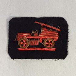 INSIGNE TISSU BRODE BREVET DE CONDUCTEUR ENGIN POMPE DU BATAILLON DES SAPEURS POMPIERS DE PARIS BSPP ANNEES 1920 1930